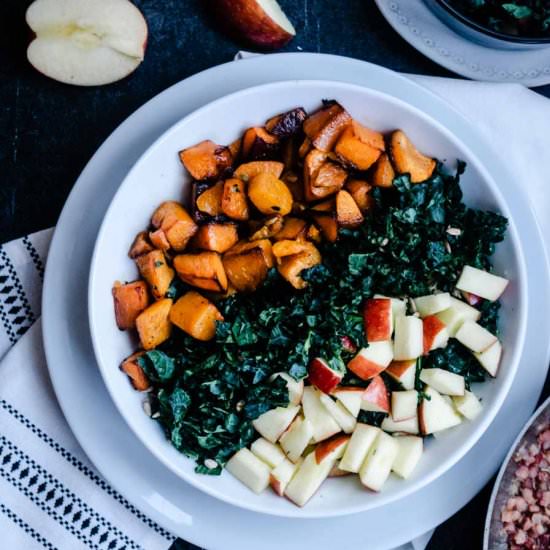 B-Nut Squash, Apple and Kale Salad