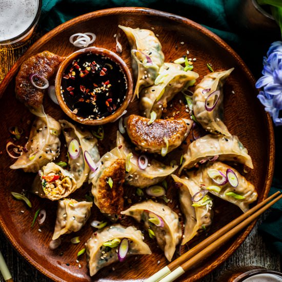 Peanut Butter Kale Potstickers