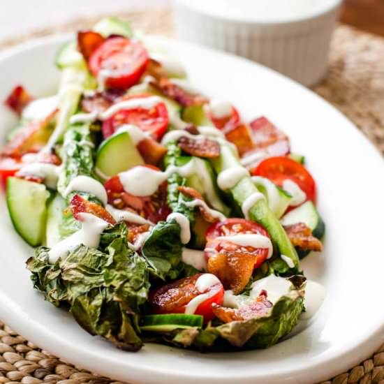 GRILLED ROMAINE SALAD WITH BACON