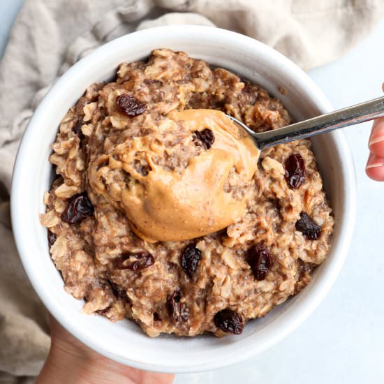 pb banana cinnamon raisin oats