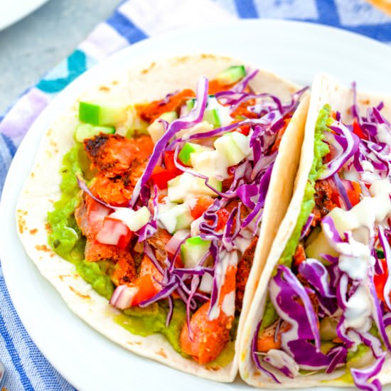 Chipotle Grilled Salmon Tacos