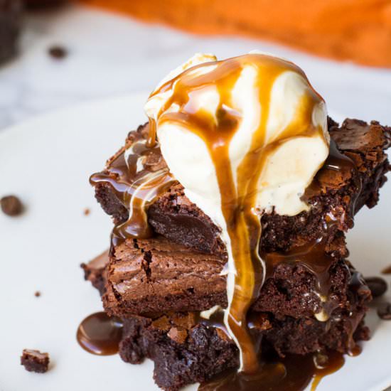 Guinness Coffee Caramel Brownies