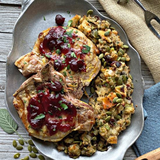 Grilled Pork Chops – Sage Stuffing