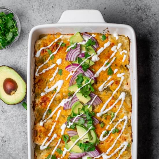 Black Bean Sweet Potato Enchiladas
