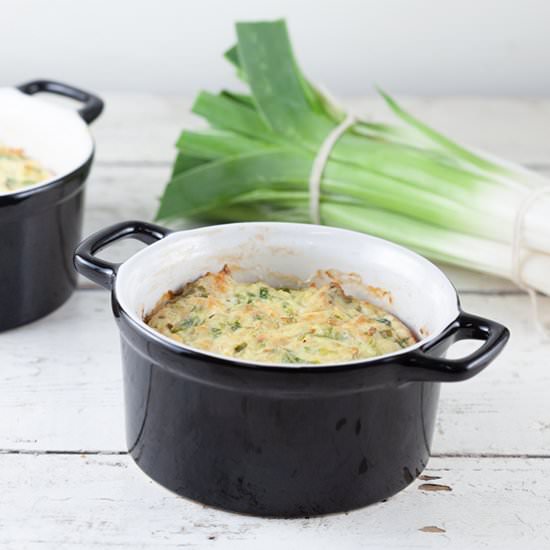Leek and ricotta flan