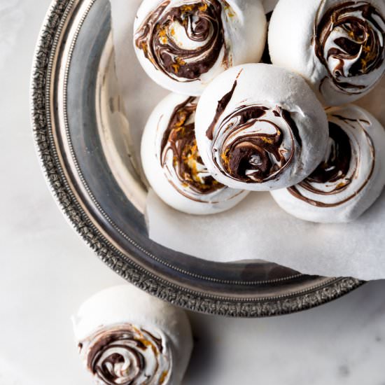 Chocolate Orange Meringue Cookies