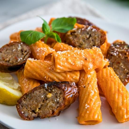 Rigatoni with Grilled Sausage
