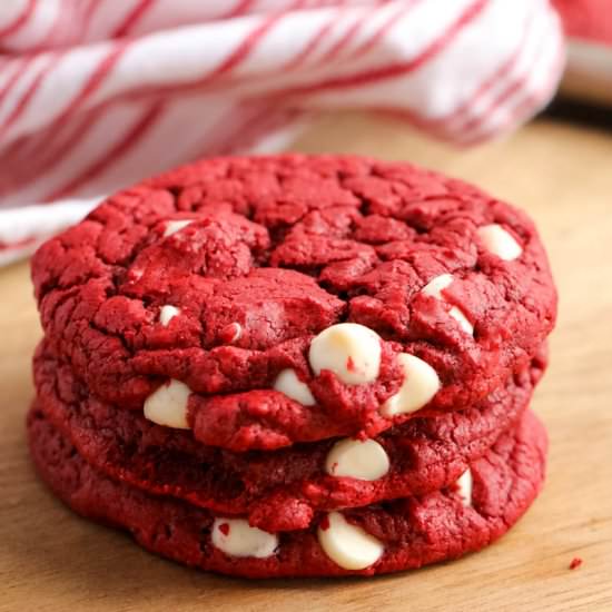 Red Velvet Cake Mix Cookies