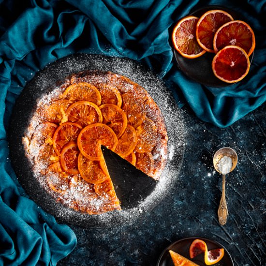 Blood orange upside-down cake