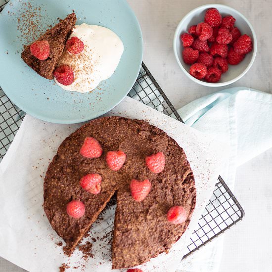 Chocolate Cake with Raspberries