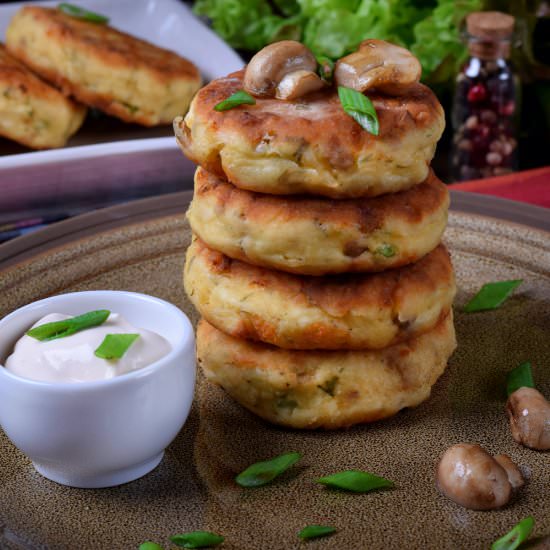 Cheese Pancakes with Mushrooms