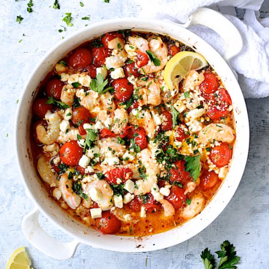 Shrimp w/ Tomatoes & Feta Cheese