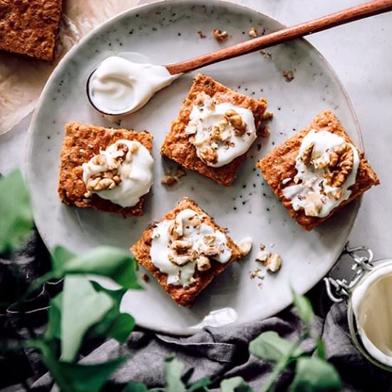 Healthy Vegan Carrot Cake Squares