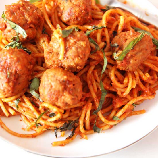 Slow Cooker Spaghetti and Meatballs