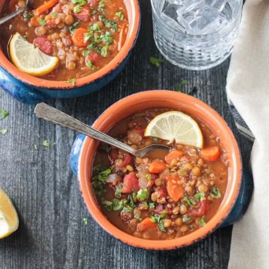 Smoky Lentil Quinoa Soup