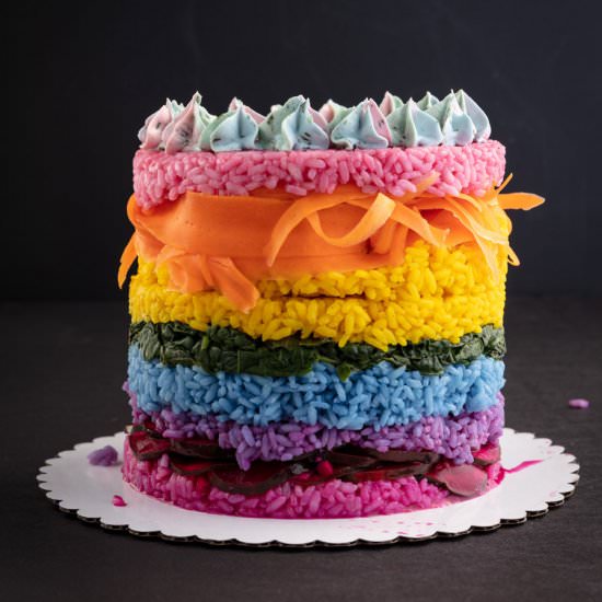 Vegan Rainbow Sushi Cake