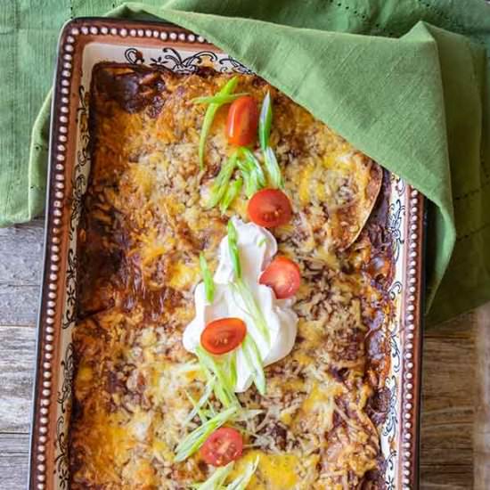 Rotisserie Chicken Enchilada Casserole