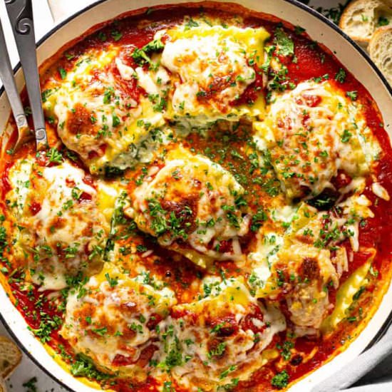 Spinach Lasagna Roll Ups