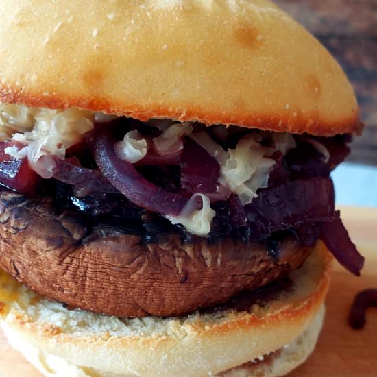 French Onion Portobello Burgers