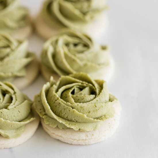 Matcha Frosted Sugar Cookies