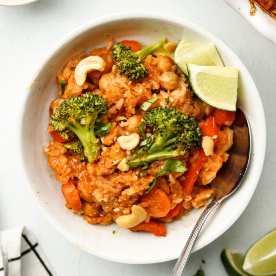 red curry rice casserole (vegan)