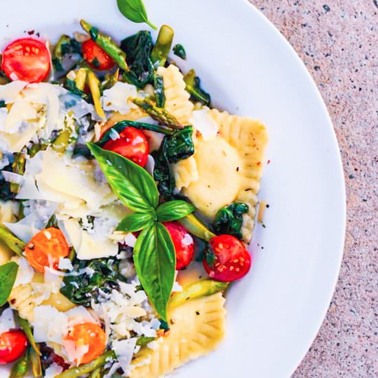 Cheese Ravioli with Veggies