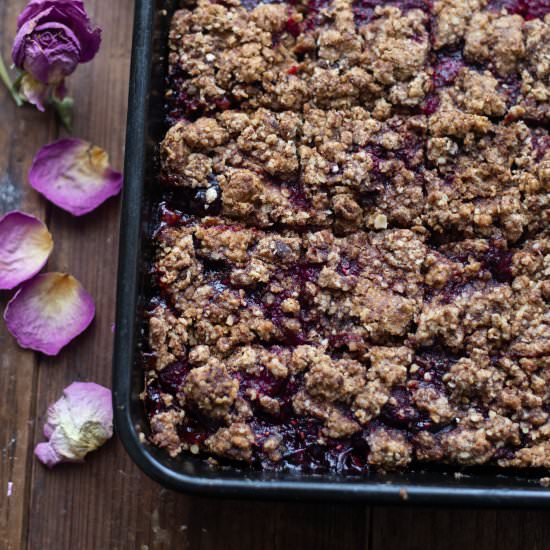 cherry and raspberry crumble breakfast