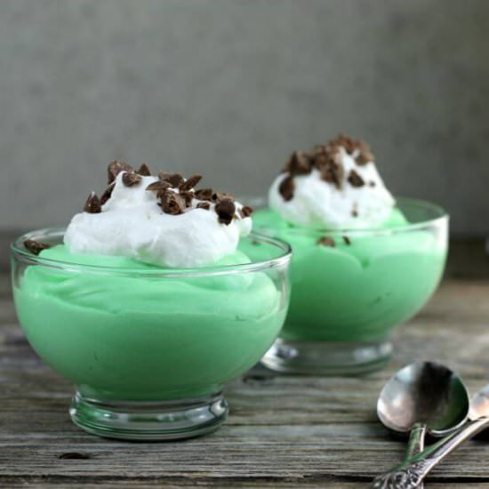 Easy Creme de Menthe pudding