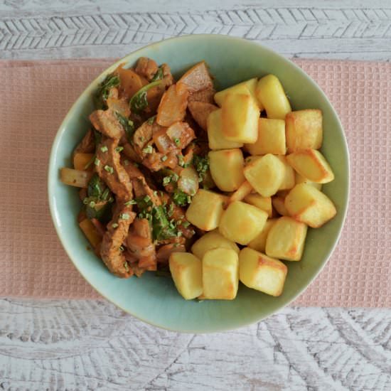 Paprika Beef & Crispy Potato Bowls