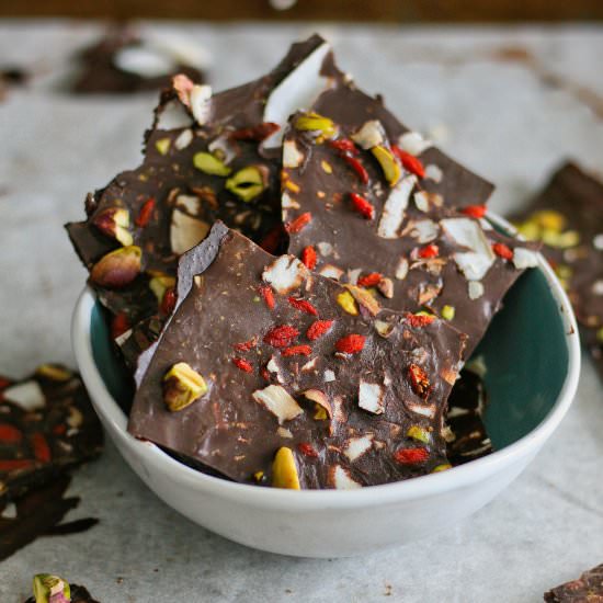 Homemade chocolate bark