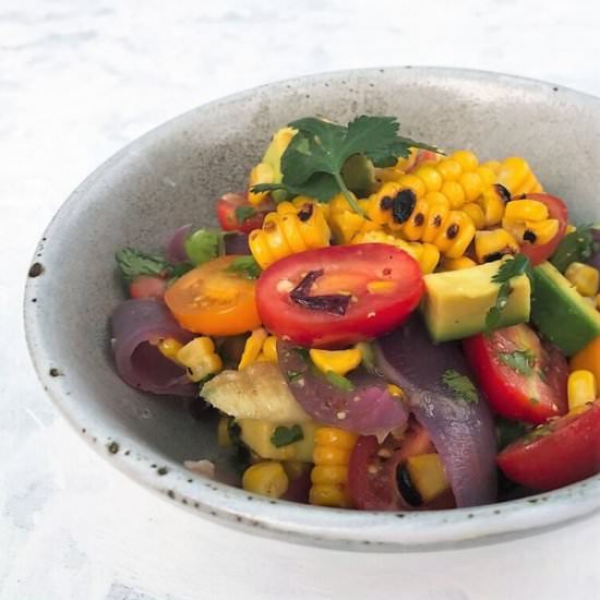 Charred Corn with Avocado & Tomato