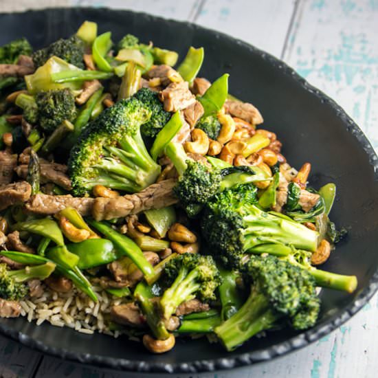 Pork Stir Fry with Cashews