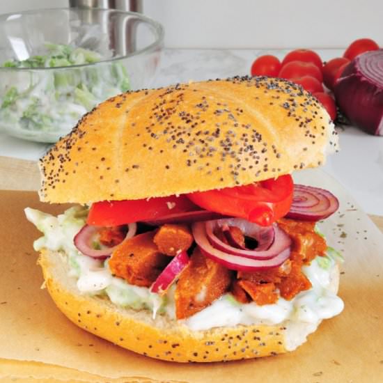 Burgers with meatless kebab