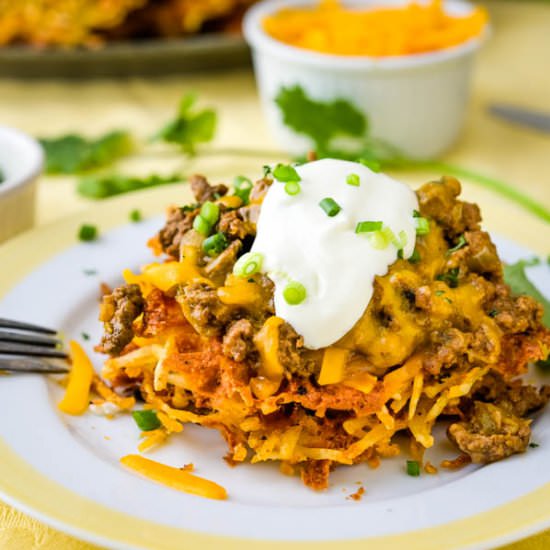 Mexican Taco Hash Brown Waffles