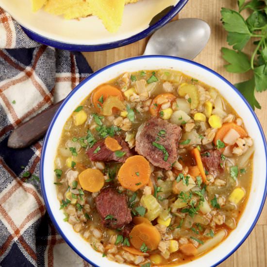 Smoked Vegetable Beef Soup