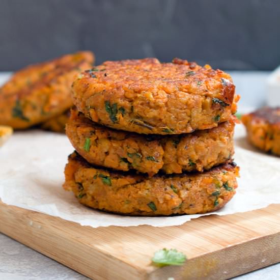 Indian spiced sweet potato patties