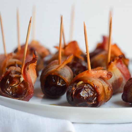 Bacon Wrapped Dates w/ Goat Cheese