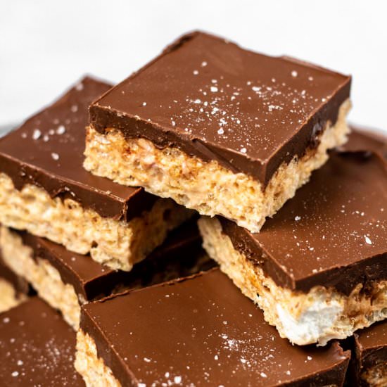 Chocolate Peanut Butter Krispie Treats