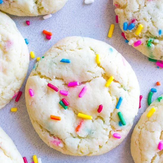 Cake Batter Sprinkle Cookies