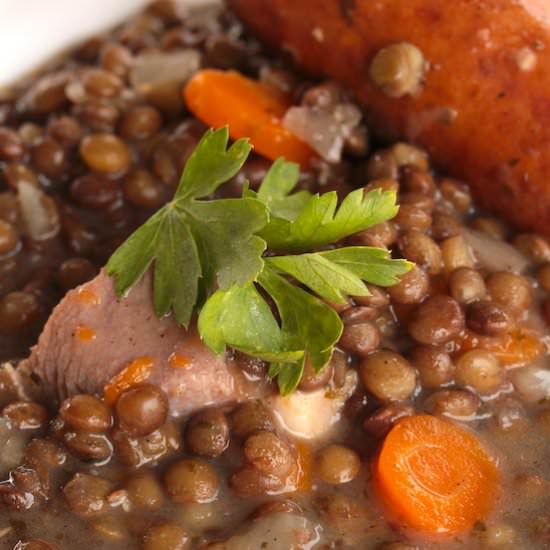 Easy Lentil Recipe with Sausage and