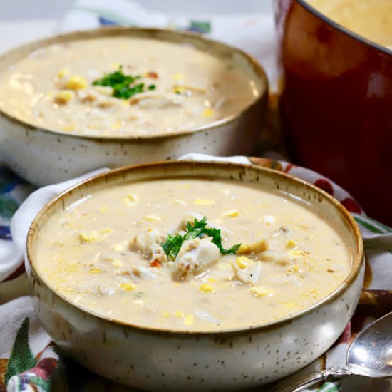 Ultimate Corn and Blue Crab Bisque