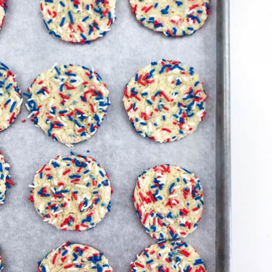 Red, White & Blue Cake Mix Cookies