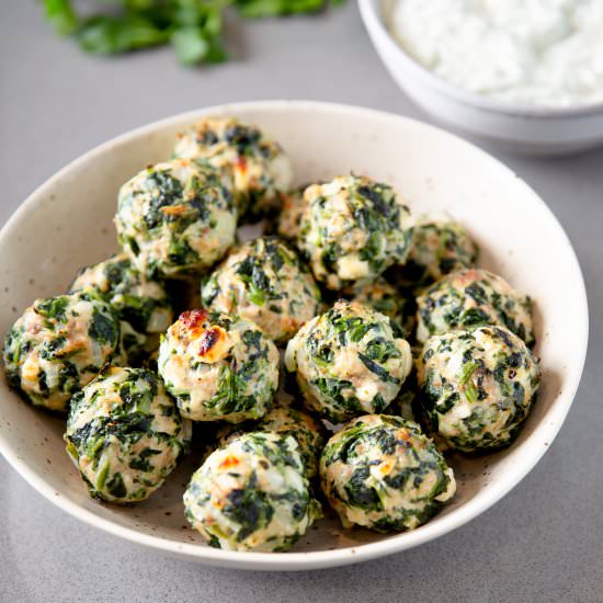 Chicken Spinach Feta Meatballs