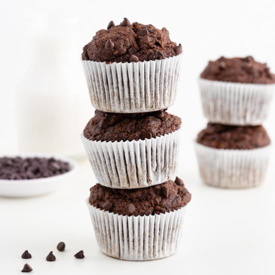 Double Chocolate Banana Muffins