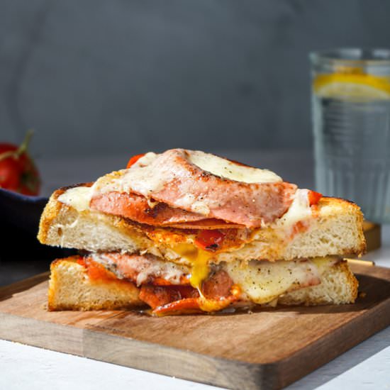 Fried Bologna and Egg Sandwich