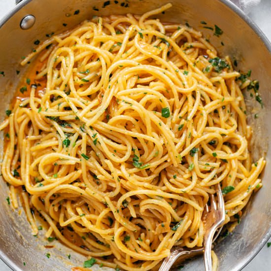 Spicy Garlic Butter Parmesan Pasta