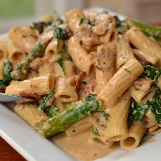 Bacon Asparagus Cajun Pasta