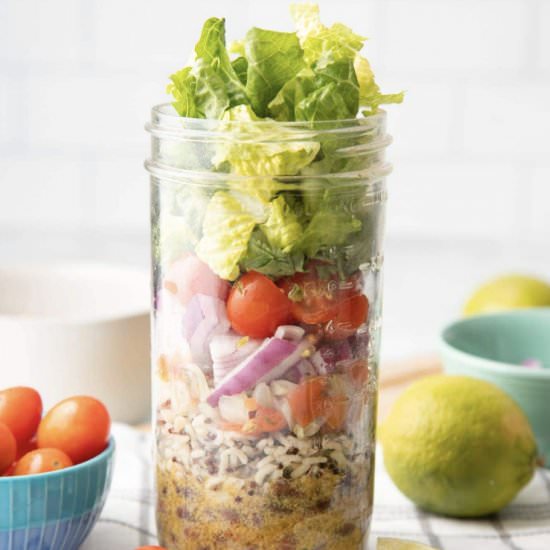 Black Bean Fiesta Salad in a Jar