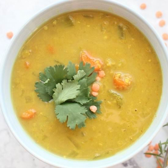 Slow Cooker Golden Lentil Soup