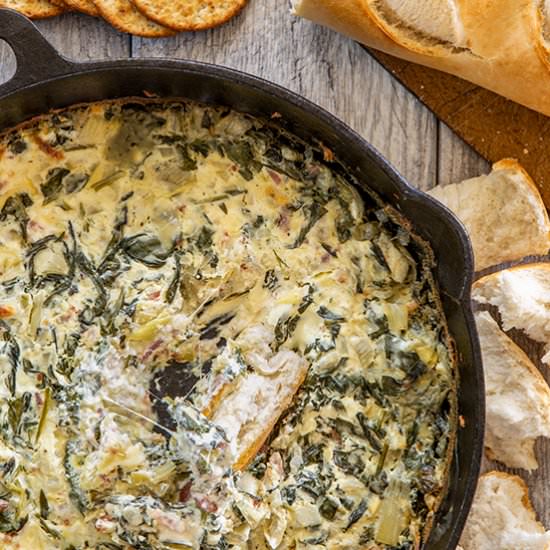 Artichoke Fresh Spinach Bacon Dip